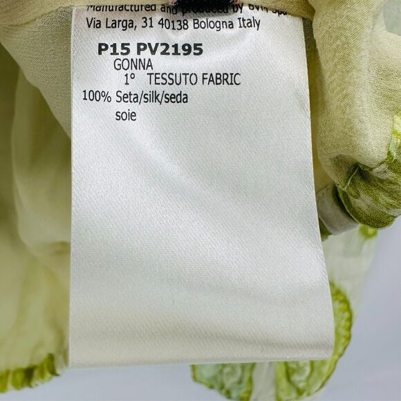 GIAMBATTISTA VALLI PARIS Blouse Silk Sheer Sz M It 44 Green Paisley Luxury Money - Picture 10 of 11